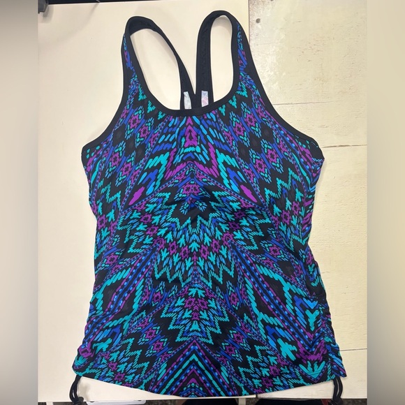 Athleta Cayo Coco Ready To Run Tankini Size Small Padded Swim Tank Top Purple - Picture 1 of 7